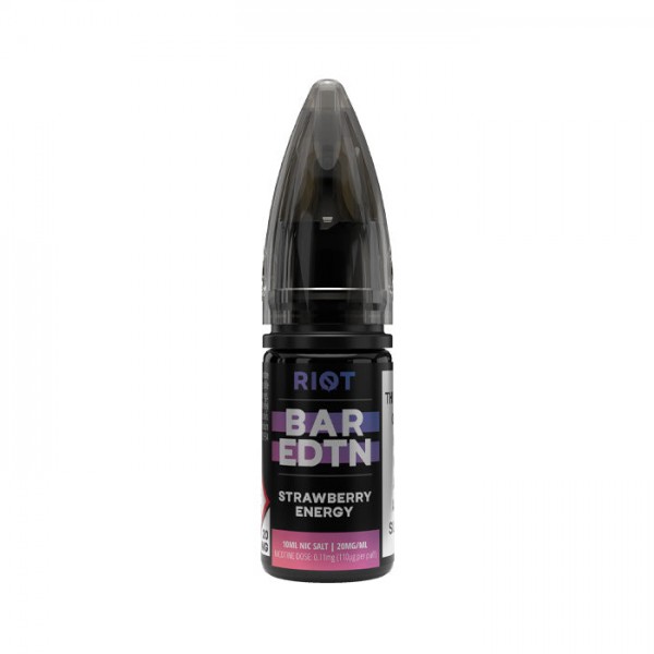 Riot Squad BAR EDTN Strawberry Energy 10ml Nic Salt E-Liquid