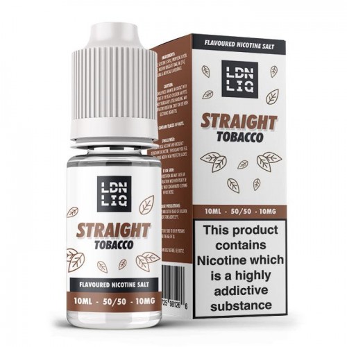LDN LIQ Nic Salts Straight Tobacco 10ml E-Liq...