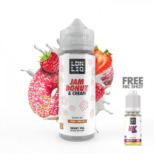 LDN LIQ Jam Donut & Cream 100ml Short Fil...