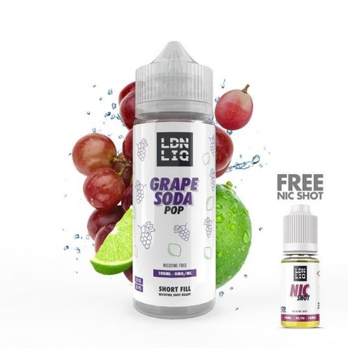 LDN LIQ Grape Soda Pop 100ml Short Fill E-Liq...