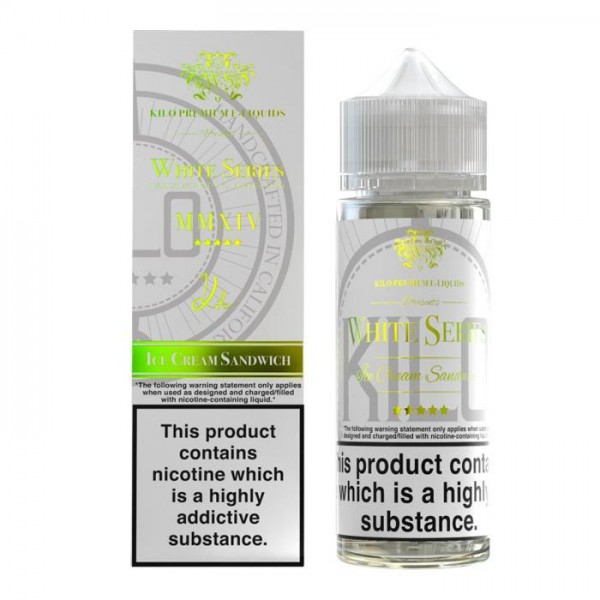 Kilo E-Liquids - White Series - Ice Cream Sandwich 100ml Short Fill E-Liquid