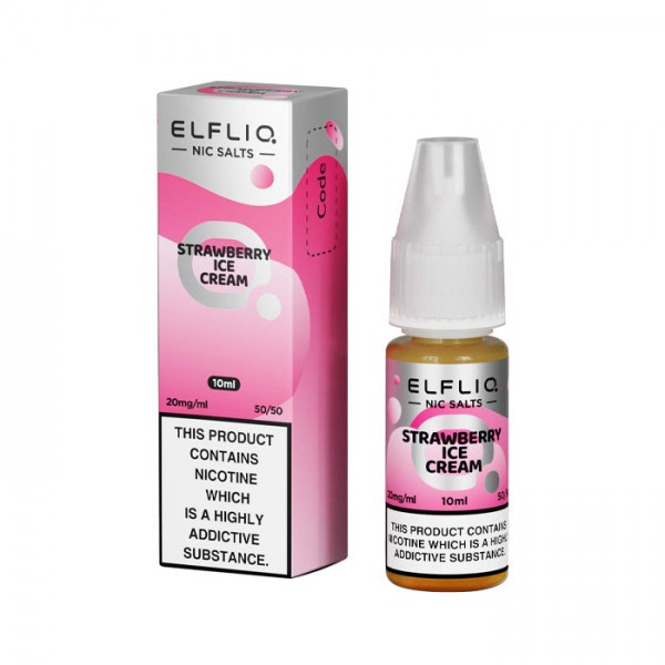 ELFLIQ Strawberry Ice Cream 10ml Nicotine Salt E-Liquid