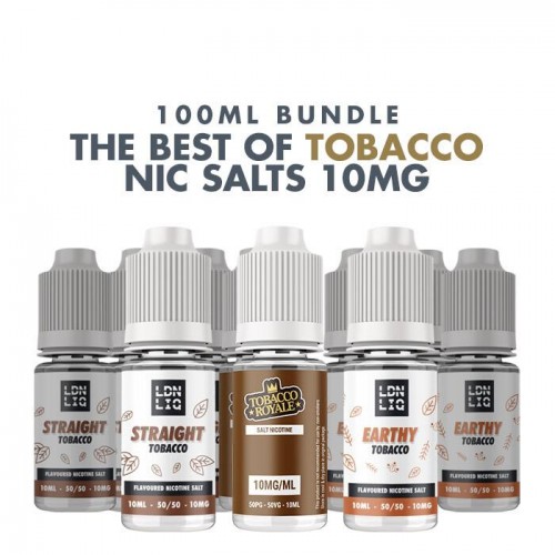 Best Tobacco E-Liquids 10 x 10ml Nic Salt Bun...