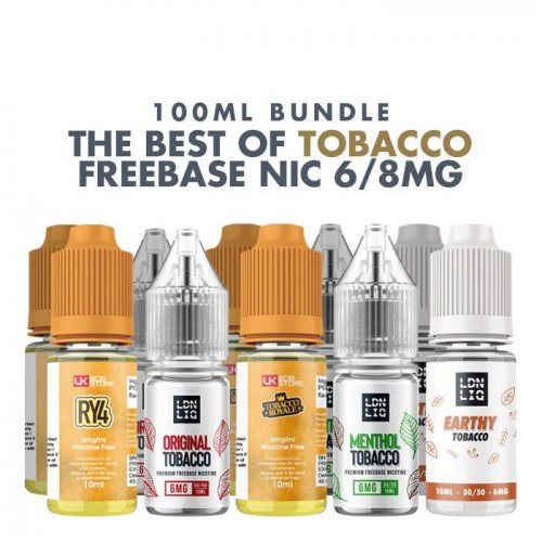 Best Tobacco E-Liquids 10 x 10ml Bundle - 6/8...