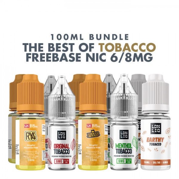 Best Tobacco E-Liquids 10 x 10ml Bundle - 6/8mg