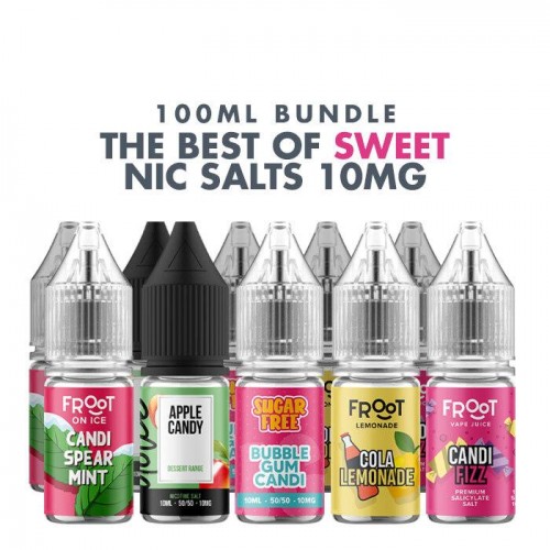Best Sweet E-Liquids 10 x 10ml Nic Salt Bundl...
