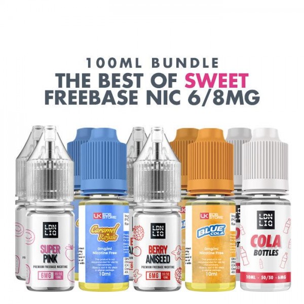 Best Sweet E-Liquids 10 x 10ml Bundle - 6/8mg