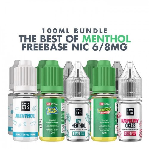 Best Menthol E-Liquids 10 x 10ml Bundle - 6/8...