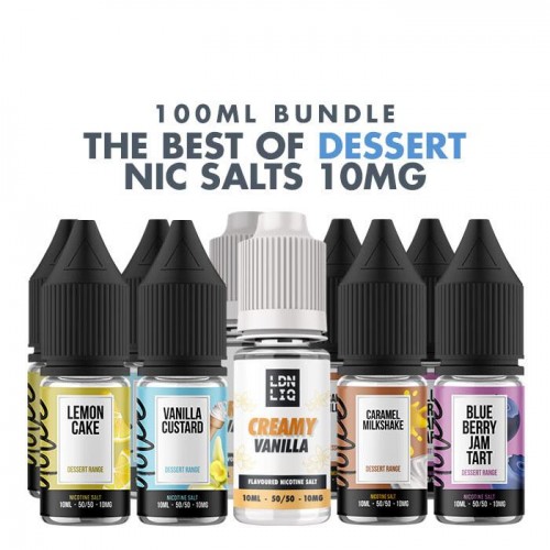 Best Dessert E-Liquids 10 x 10ml Nic Salt Bun...