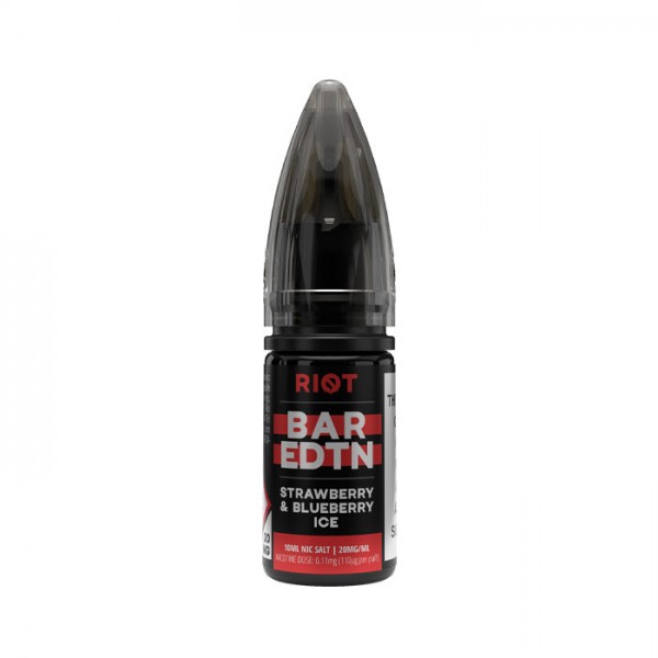 Riot Squad BAR EDTN Strawberry & Blueberry Ice 10ml Nic Salt E-Liquid