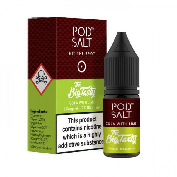 Pod Salt & The Big Tasty Cola with Lime 10ml Nic Salt E-Liquid