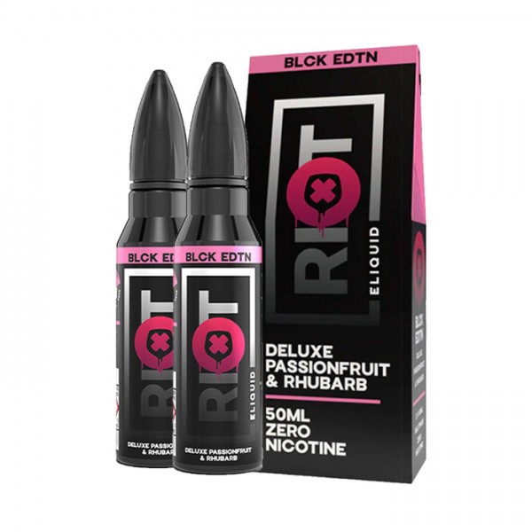 Riot Squad Black Edition Deluxe Passionfruit & Rhubarb 100ml Shortfill E-Liquid