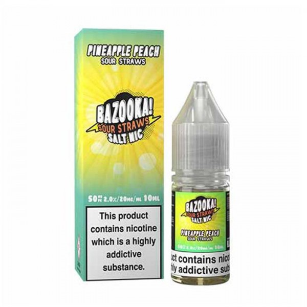 Bazooka Sour Straws Peach 10ml Nic Salt