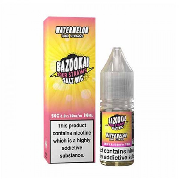 Bazooka Sour Straws Watermelon 10ml Nic Salt