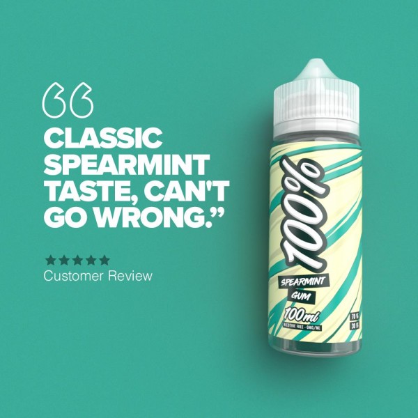 100% Spearmint Gum - 100ml Short Fill E-Liquid